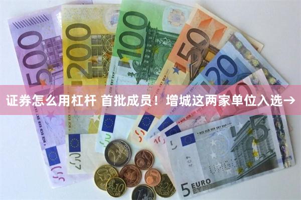 证券怎么用杠杆 首批成员！增城这两家单位入选→